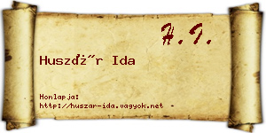 Huszár Ida névjegykártya
